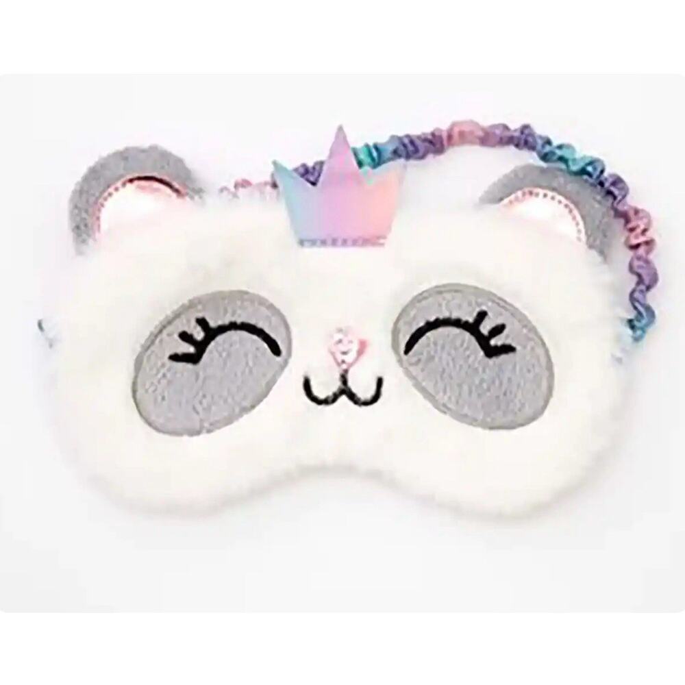 Claire’s Queen Panda Gray White Shiny Foil Girls Sleeping Eye Mask